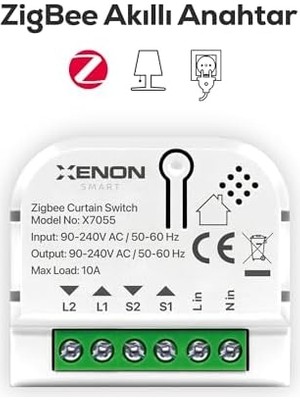 Smart Akıllı Panjur Anahtarı Elektrikli Panjur Perde ve Jaluzi Için Kontrol Modülü Mobil Uygulama Denetimli Panjur Şalteri Zamanlayıcı Anahtar X7055