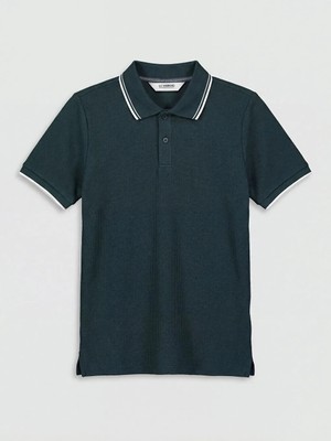 LC Waikiki Lcw Vision Yeşil Kısa Kollu Polo Yaka Erkek Çocuk Tişört