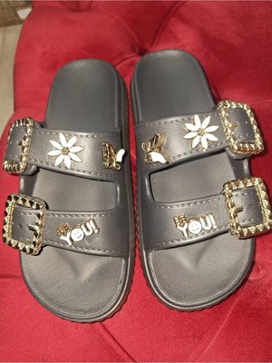 maxxi Kadın Günlük Terlik - Aksesuar Detaylı Ortopedik Terlik