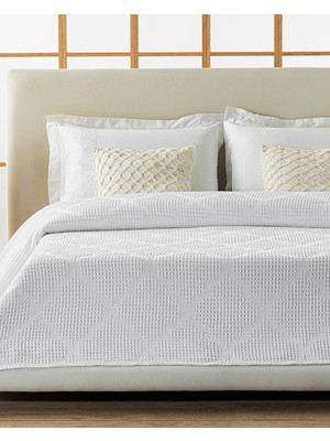 Fiona Pamuklu Çift Kişilik Pike Beyaz