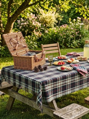 My Evilla Çok Amaçlı Pötikare Desenli Sofra Bezi Piknik Örtüsü Masa Örtüsü Yıkanabilir Dekoratif Örtü