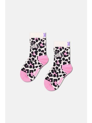 Happy Socks - Çocuk Leopar Desenli Çorap