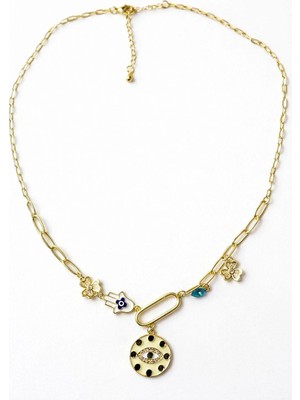 Venüs Design Çelik Nazar - Yonca Charm Kolye
