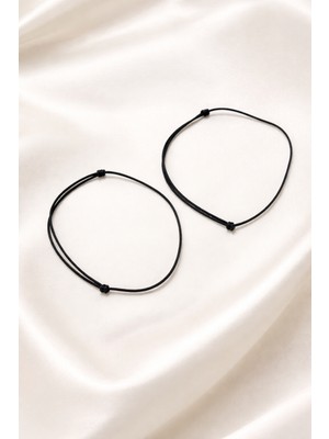 Crystal Atelier Red String Siyah Ip Çift Bileklik