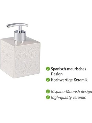 Cordoba Sabunluk Beyaz Seramik Sıvı Sabunluk Beyaz