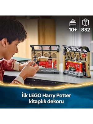 Potter Kitaplık Dekoru: Hogwarts Ekspresi 76450-10 Yaş ve Üzeri Potter Hayranı Çocuklar Için Yaratıcı Sergilenebilir Oyuncak Yapım Seti, Doğum Günü Hediyesi (832 Parça)