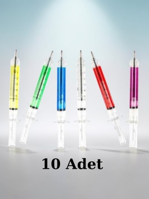 Nostaljik Lezzetler Şırınga Model 0.7 Uçlu 10 Adet Hediyelik Doktor ve Hemşire Kalemi