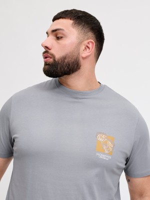 Jack & Jones Jormontauk Tee Ss Crew Neck Fst Pls 12298377 Erkek Büyük Beden T-Shırt
