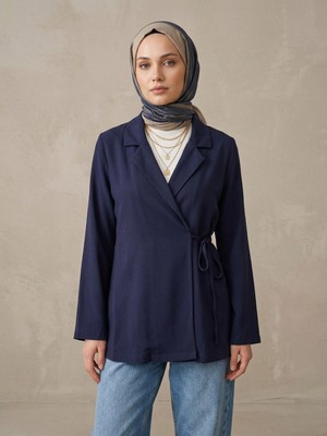 Foremia Yandan Bağlamalı Ceket-Lacivert -