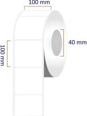 Lamine Termal Etiket 100MM x 100MM Ruloda 500 Adet 40MM Çapında Direk Termal Transfer Etiketi