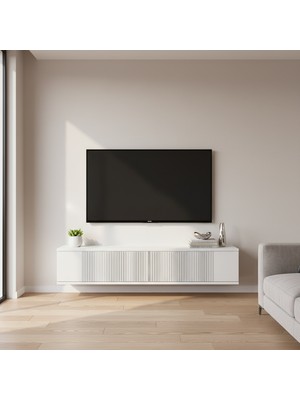 Ceneyra TDA1204B - Corsa Duvara Montaj Tv Stand, Tv Rafı 120CM Beyaz