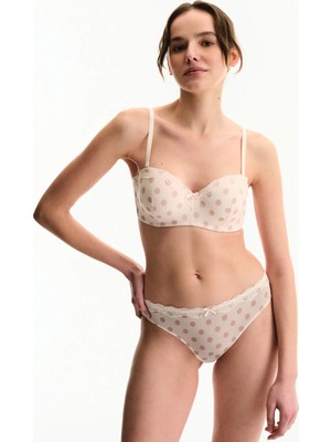 Penti Krema Pembesi Lotus Mesh Balenli Sütyen