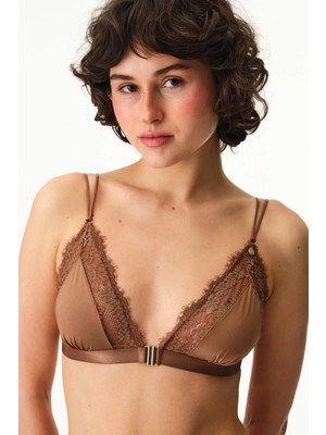 Penti Kahverengi Micro Lace Üçgen Sütyen