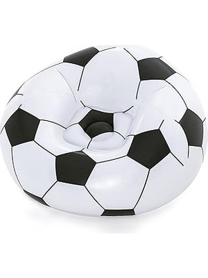 Uravas Store In &amp; Over Beanless Futbol Topu Koltuğu, 114 x 112 x 66 Cm, Futbol Hava Koltuğu, Siyah/beyaz
