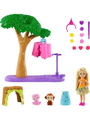 Barbie Chelsea Parti Eğlencesi Oyun Seti Kız Çocuklar İçin Renkli Aksesuarlarla 3 Yaş ve Üzeri