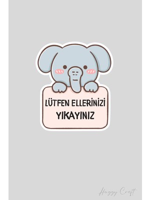 Huggy Craft Fil Sticker Lütfen Ellerinizi Yıkayınız Etiketi