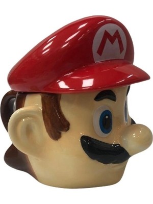 MegaSepet Bıyıklı Adam Tasarımlı Seramik Kapaklı Kupa Bardak