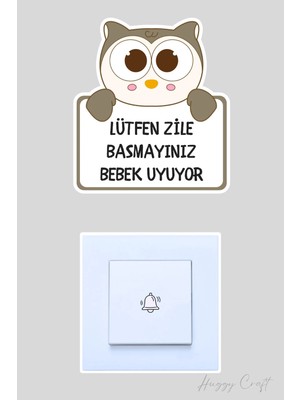 Huggy Craft Lütfen Zile Basmayınız Sevimli Kuş Sticker Kapı Zili Etiketi
