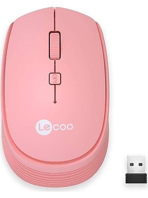 Lenovo Lecoo WS202-P Kablosuz 1600DPI+4 Tuşlu Sessiz Pembe Mouse