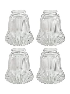 Uravas Store Aspen Creative 23080-4A Geçişli Şeffaf Fitilli Tavan Vantilatörü Yedek Cam Gölge, 6,5 cm Takıcı, 10