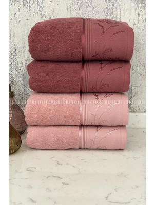 Özdilek Ditsy El-Yüz Havlusu 4 Adet-Pembe-Mürdüm