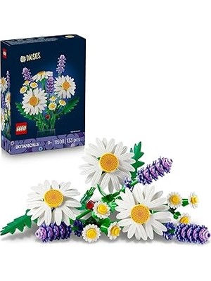 Uravas Store Botanicals Papatyalar 11508-3 Büyük Papatya, 2 Küçük Papatya Dalı, 3 Lavanta Yeşil Dallar Içeren