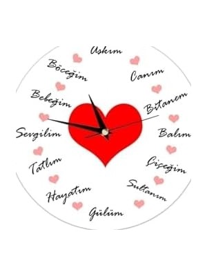 Sevgiliye Özel Sözler Duvar Saati