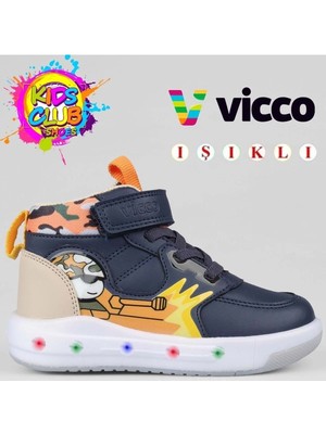 Vicco Dragus Phylon Kauçuk Taban Ortopedik Işıklı Çocuk Bot Lacivert