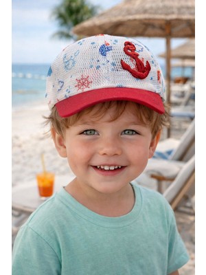 Aydın Şapkacınız 1-3 Yaş Erkek Çocuk Yazlık Fileli Şapka Ayarlanabilir Cırtlı Hafif Nefes Alabilen Güneşlik Kep