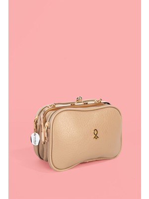 Westbag Kadın Çapraz Askılı Deri Çanta 4 Bölmeli Çok Gözlü Burslu Fermuarlı Günlük Omuz Çantası