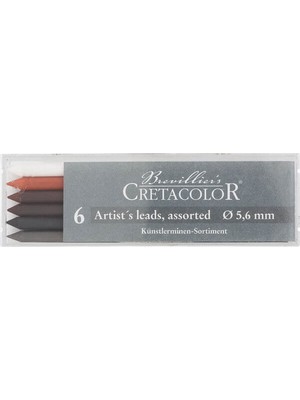 Cretacolor Portmin Uç Assorted 5,6mm 6'lı Kalem Uçları Sanatçılar İçin Çizim Seti