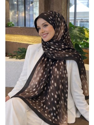 Revam Collection Ceylan Desen Pamuk Soft Şal Siyah-Camel