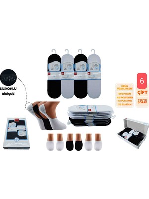 Şirin GİYİM38- Şirin 7022 Silikonlu Dikişsiz Erkek Penye Babet 6 Adet