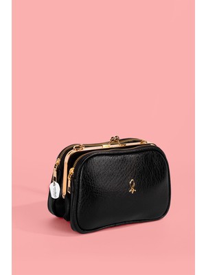 Westbag Kadın Çapraz Askılı Deri Çanta 4 Bölmeli Çok Gözlü Burslu Fermuarlı Günlük Omuz Çantası