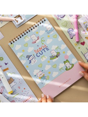 Paperora A5 18 Yaprak Bearly Cute Sticker Defteri - 610 Adet Sticker