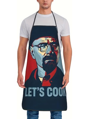 Valkyrie Let’s Cook Baskılı Komik Mutfak Önlüğü Unisex Ayarlanabilir Askılı Walter White