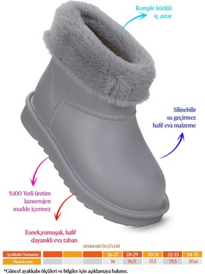 maxxi Geta Su Geçirmez Içi Kürklü Eva Yağmur Kar Çizme Rahat Kalıp Hafif