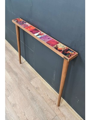 Feyza Design 102X12 cm Doğal Ağaç Çerçeveli Antik Limra Taşlı Dresuar