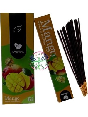 Layansaa Mango (Fresh) Kokusu Özel Aroma Kokusu Agarbatti Arınma 20 Adet 1 Paket Çubuk Tütsü