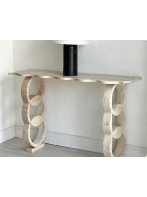 Feyza Design Bej Mermer Dresuar - Yükseklik 75 Cm, Genişlik 40 cm