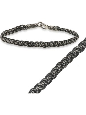 Fm 💎 Premium 925 Ayar Ithal Gümüş Kazaziye Örgü Bileklik - 20 cm