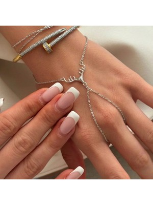 Merve Takı Özel Seri Geyik Figürlü Silver Şahmeran