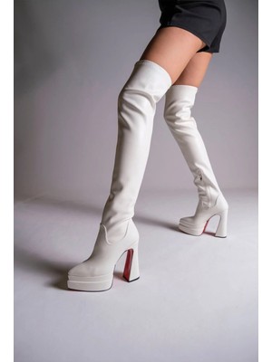 Ayakkabı Ateşi Kadın Beyaz Cilt Çift Platform Tasarım  Çizme Yüksek Topuklu Ayakkabı Brewery