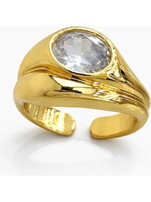 Venüs Design Çelik 2li Bombe Taşlı Yüzük (Ayarlanabilirdir)