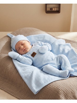 Minory Baby - %100 Pamuk 5'li Hastane Çıkışı Seti | Yenidoğan 5'li Set | Waffle Kumaş