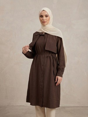 Foremia Çift Taraflı Aller Uzun Tunik-Kahve -