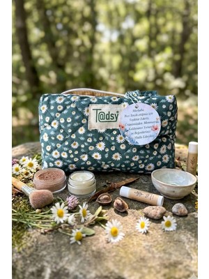 Tadsy  %100 Pamuk Makyaj ve Kozmetik Çantası | 22X12X10 cm | Seyahat Organizer