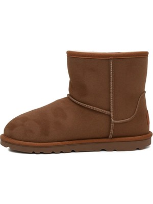 Miel Kadın/kız Gri Mini Süet Bot Içi Kürklü Kışlık Bot & Bootie