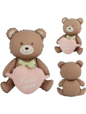 Retro Oturan Kalpli Ayi Folyo Balon, Pembe