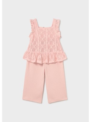 Mayoral Kız Bebek Tığ Işi Pantolon Bluz Takım Pembe - 01515